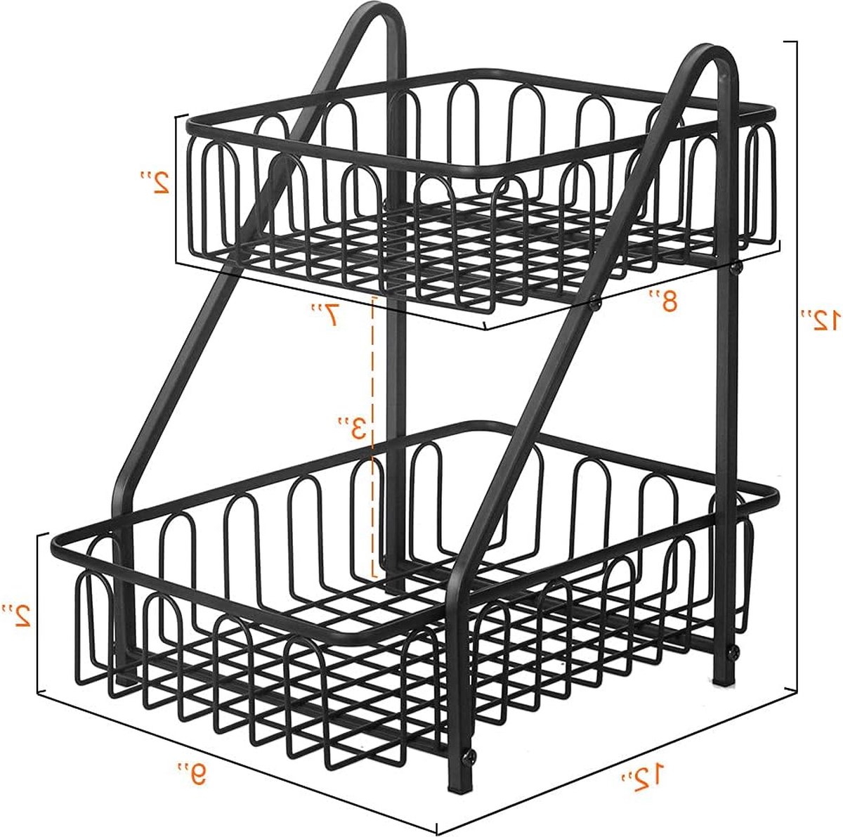 Generic Corbeille à fruits à 2 étages - Panier de rangement pour légumes,  pain - NOIRE - Prix pas cher