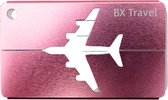 Etiquette Bagage - Etiquette Valise - Accessoire Voyage - Etiquette Bagage - Etiquette Aluminium - Couleur: Rose - Merk: BX Travel®