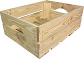 Set van drie Nieuw houten kistjes met handgrepen L40xB30xH15