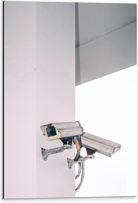 Dibond - Foto van Beveiligingscamera's - 40x60 cm Foto op Aluminium (Wanddecoratie van metaal)