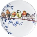 Heinen Delfts Blauw | Bord bosvogels | Ø 26,5 cm