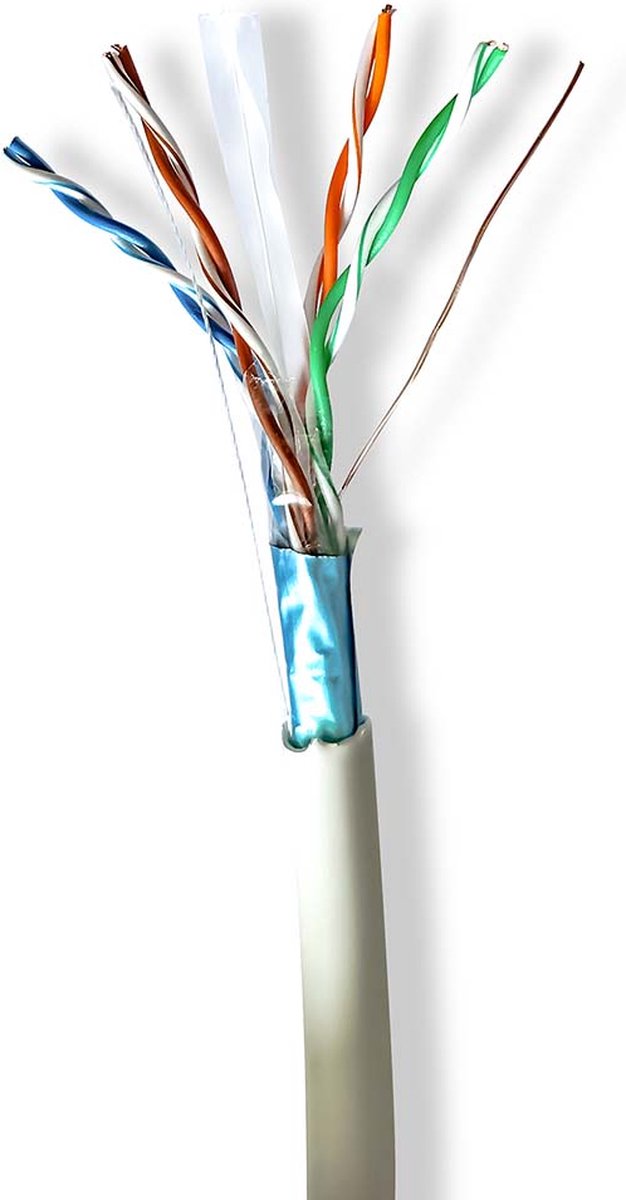 Nedis Netwerk Kabel Rol - CAT6 - Stranded - F/UTP - Koper - 305.0 m - Binnenshuis - Rond - LSZH - Grijs - Trekdoos