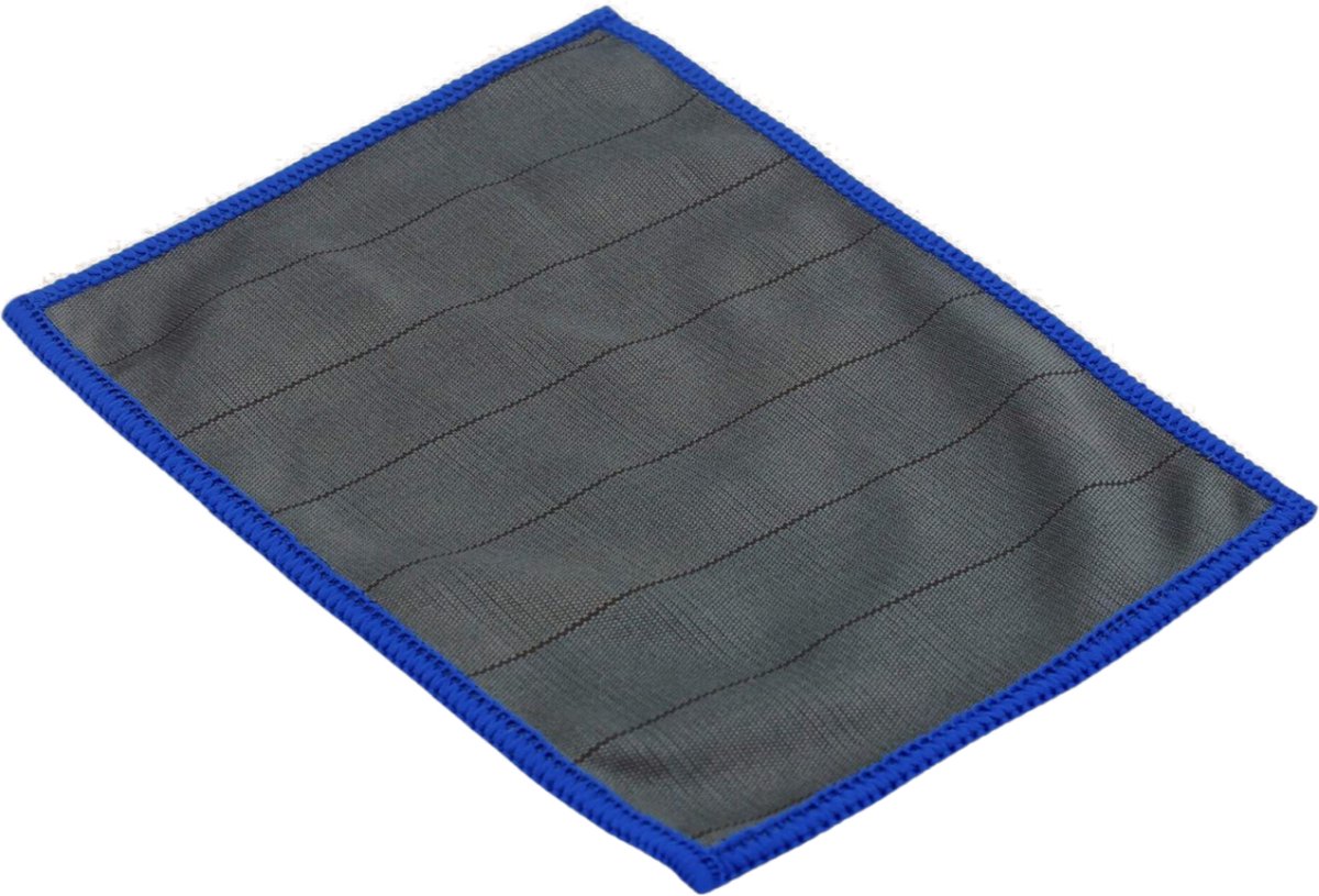 Goedkoopste Microvezeldoek Carbon 15 X 20 CM 5 stuks grijs met blauwe rand