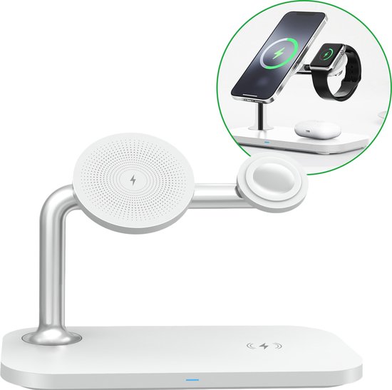 Draadloze oplader geschikt voor MagSafe / iPhone / Apple Watch - 3 in 1 oplaadstation geschikt voor Apple - Wireless Charging Stand