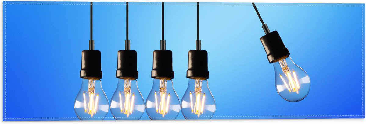 Vlag - Gloeilamp - Verlicht - Hangen - 60x20 cm Foto op Polyester Vlag