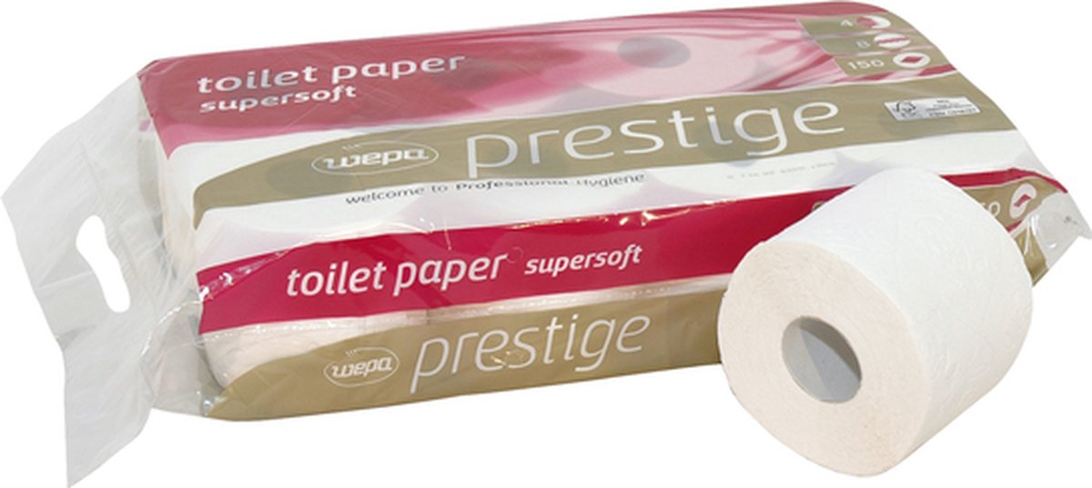 Toiletpapier satino prestige 4lgs 150vel wit | Omdoos a 9 pak x 8 rol | 9 stuks