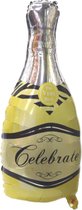 Folieballon Celebrate Geel Champagne fles-Party-Decoratie