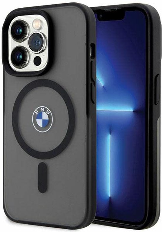 BMW IML Signature Back Case (MagSafe Compatible) - Geschikt voor Apple iPhone 14 Pro (6.1") - Zwart