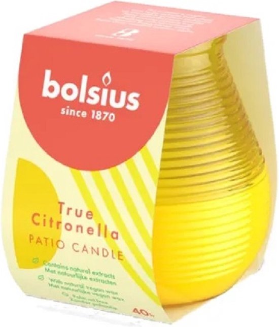 Bolsius - Patiolight - tuin- Citronella - Geel