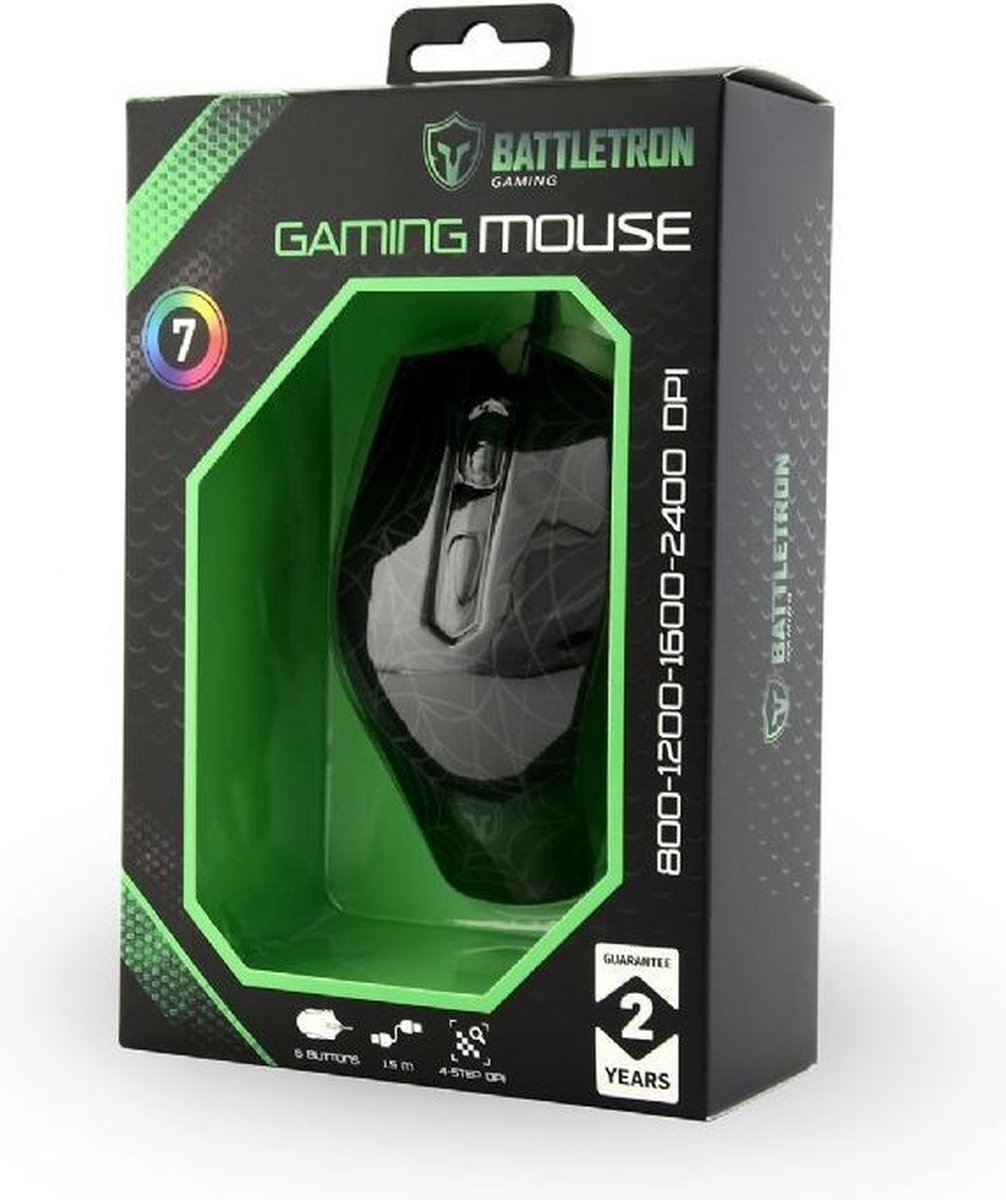 Souris de jeu / jeu optique USB Battletron, 8 boutons réglables DPI 2400