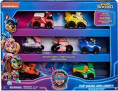 PAW Patrol The Mighty Movie - 7-delige Pup Squad Racers cadeauset met unieke Mighty Pups Liberty-speelgoedauto