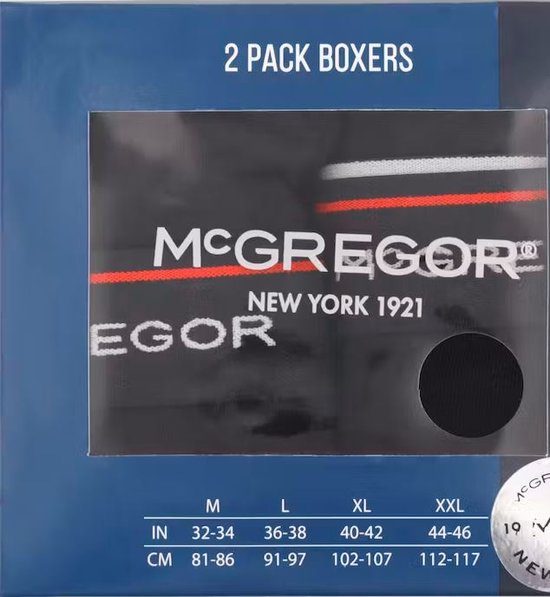 McGregor New York - Heren Ondergoed - Onderbroek - Boxershort - Onderbroeken Heren - Maat L - 2pack - Zwart