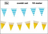 6x Vlaggenlijn combi Bierfeest 10 meter - Oktoberfest - vlaglijn festival blok vlaglijn thema feest festival verjaardag landen