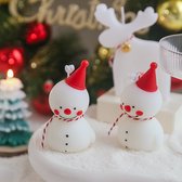 Kaars - Kerst Kaars - Sneeuwman - Wit en Rood - Snowman - Aromatherapie Kaars - Figuurkaars - Sham's Art