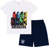 Avengers Marvel - Witte en marineblauwe jongenspyjama met korte mouwen, zomerpyjama / 134-140