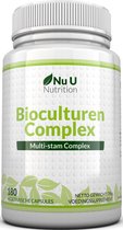 NuU Nutrition - Probiotica - Bioculturen Complex - 180 Vegetarische Capsules - Culturen van hoge kwaliteit, inclusief Lactobacillus Acidophilus & Bifidobacterium