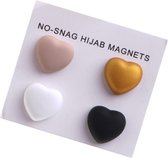 Fako Bijoux® - 4x Magnetische Broche Hart - Hoofddoek Magneet - Sjaal - Hijab - Abaya - 14mm - Set 4 Stuks - Mat