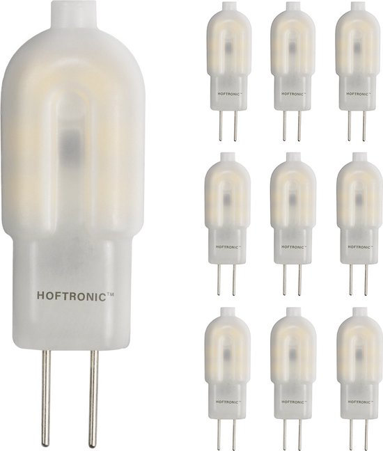 HOFTRONIC - Voordeelverpakking 10X G4 LED Lampen 12V - 1,5 Watt 140lm - Vervangt 13 Watt - 6500K Daglicht wit licht - Vervangt T3 halogeen
