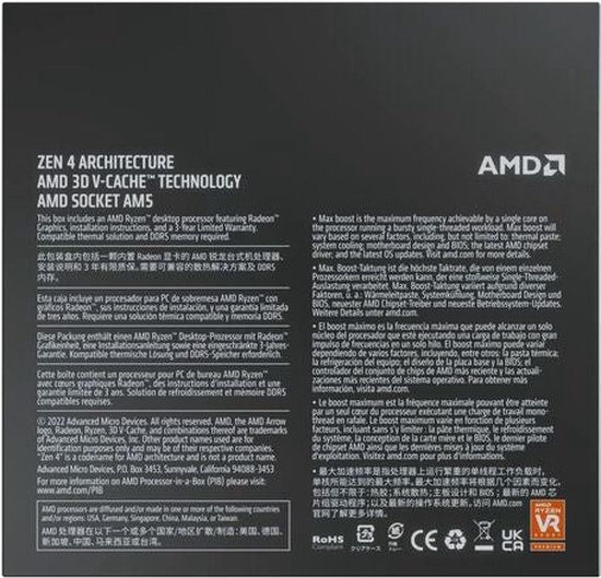 Processeur AMD Ryzen 7 7800X3D (4.2 GHz / 5.0 GHz) – Excellent état – Occasion
