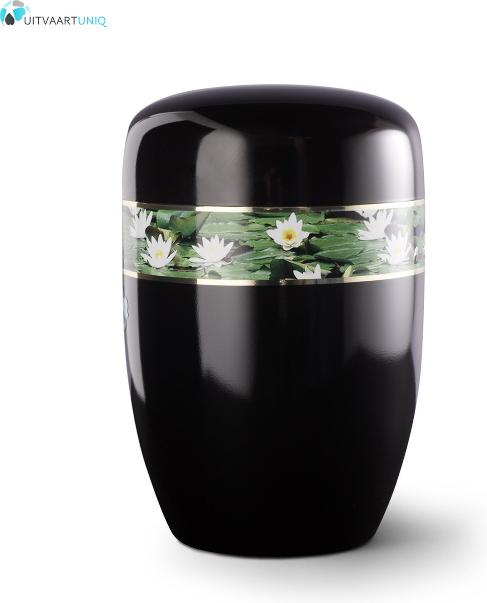 urn Waterlelies zwart - staal
