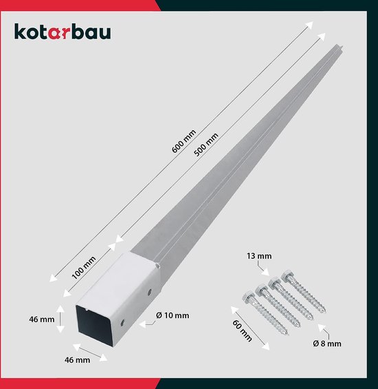 STARX Paalverbinder T-stuk plat 90x90 mm zwart kopen