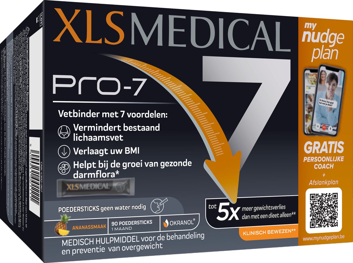XLS Medicall® Pro-7 poedersticks – Gewichtsverlies & 7 klinisch bewezen voordelen - XL-S Medical