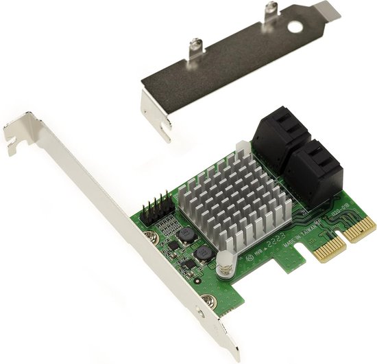 PCIe 2.0 2 x 4 poorten SATA 3 6G – Chipset Marvell 88SE9230-NAA2 – Hardware RAID 0 1 10