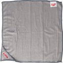 Chiffon microfibre gris, 40x40cm, avec texte 'INTERIOR' sur le coin. Le chiffon est plié.