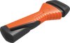 Marteau de sécurité Lifehammer orange et gris avec des côtés noirs, vu sous un angle.
