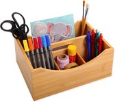 Bureau organizer met 4 zakjes bamboe (12 x 25 x 18 cm) inclusief handgreep