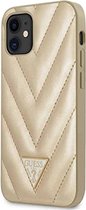 iPhone 12 Mini Backcase hoesje - Guess - Effen Goud - Kunstleer