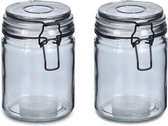 Zeller Bocaux de conservation/ bocaux de conservation - 2x - 250 ml - verre - avec fermeture à clip - D8 x H10 cm