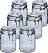 Zeller Weckpotten/inmaakpotten - 10x - 250 ml - glas - met beugelsluiting - D8 x H10 cm