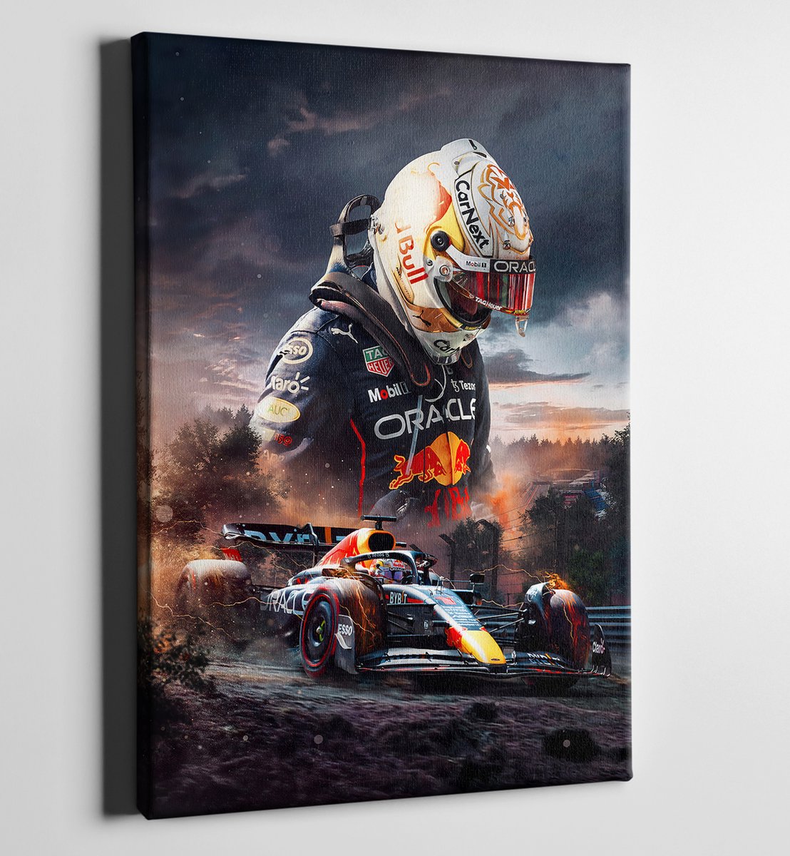 Max Verstappen België Spa GP Winnaar Red Bull Canvas Schilderij - Inclusief Ophangsysteem - Formaat 70x50