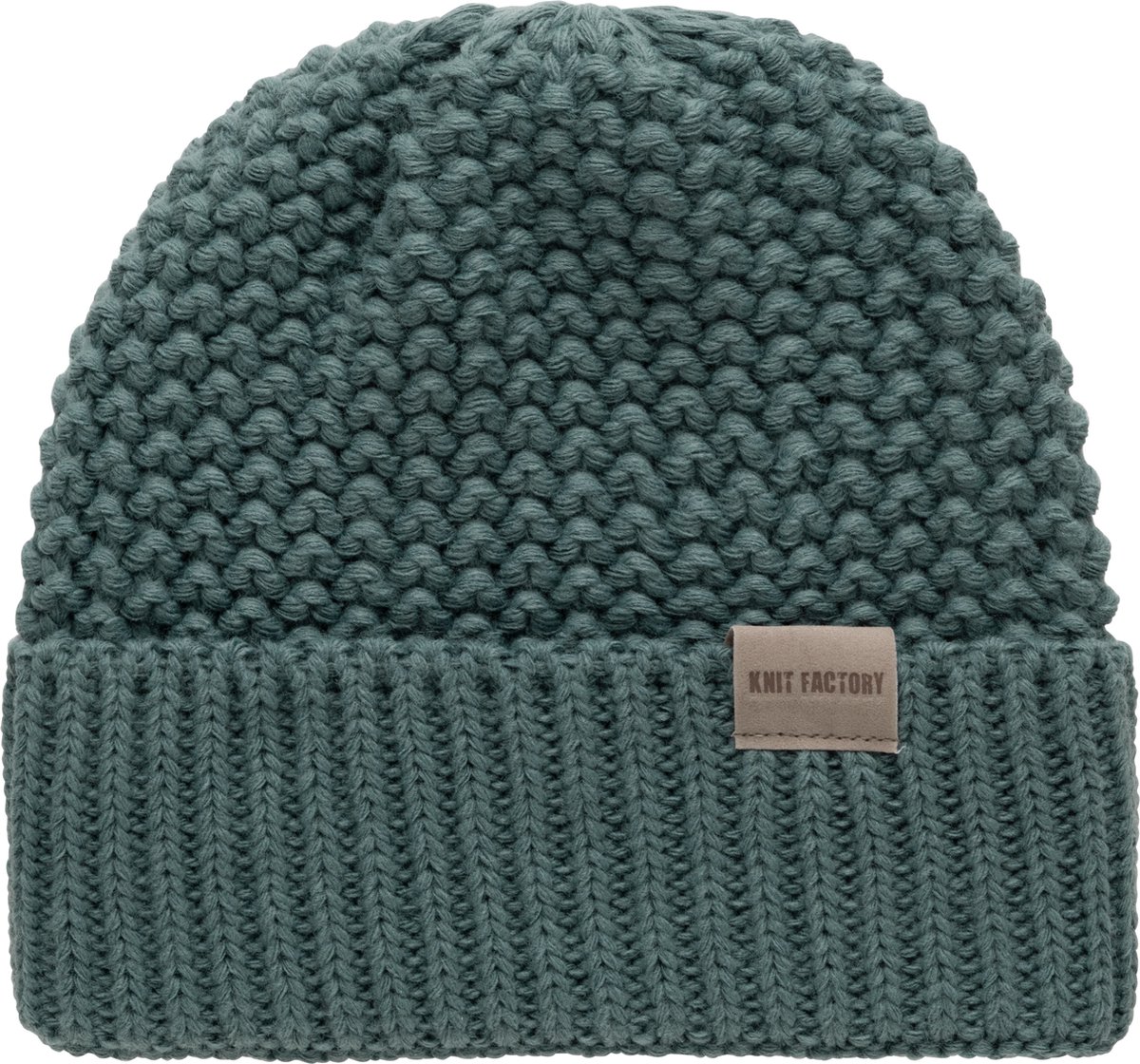 Knit Factory Carry Gebreide Muts Heren & Dames - Beanie hat - Laurel - Grofgebreid - Warme groene Wintermuts - Unisex - One Size