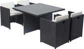 Concept-U - 4 -Zatertafel en gebouwd -in 4 -Seater in zwart/witte hars MIAMI