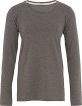 Knit Factory Lily Shirt - Dames shirt met ronde hals - T-shirt met lange mouwen - Shirt voor het voorjaar en de zomer - Superzacht - Shirt gemaakt van 96% viscose & 4% elastaan - Taupe - S