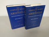 Twee blauwe boeken met gouden letters: "The Complete Works of Aristotle", Volume One en Volume Two.