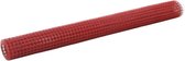 vidaXL - Kippengaas - 25x1,5 - m - staal - met - PVC - coating - rood