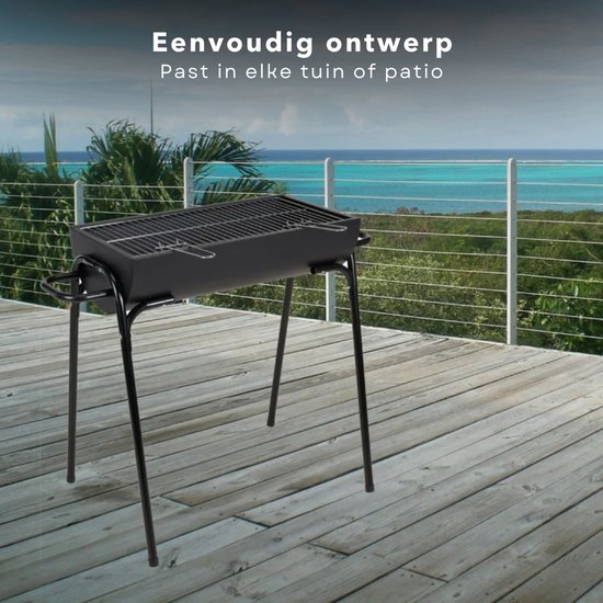 barbecue's > Barbecue houtskool rvs 87 x 35 x 82(h) - Joop de Korte ver
