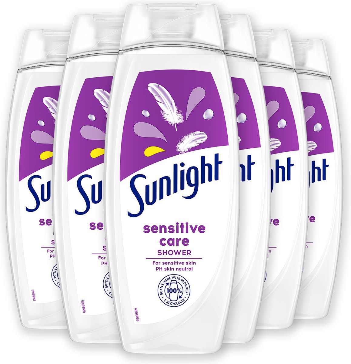 Bol.com Sunlight - Zeep - Douchegel - Sensitive Care - Gevoelige huid - Hydraterend - 6 x 450 ml - Voordeelverpakking aanbieding