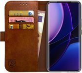 Rosso Element Book Case Wallet Hoesje Geschikt voor Motorola Edge 40 | Portemonnee | 3 Pasjes | Magneetsluiting | Stand Functie | Bruin