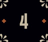 Plaque d'immatriculation numéro 4 | Numéro de maison 4 |Plaque numéro de maison Zwart en plexiglas | Signe de numéro de maison de Luxe
