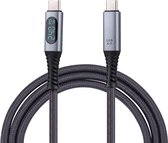 USB-C naar USB-C Thunderbolt 4 adapter kabel - 40 Gbps - USB 4.0 - 240W - 8K - 1 meter - Zwart - Provium