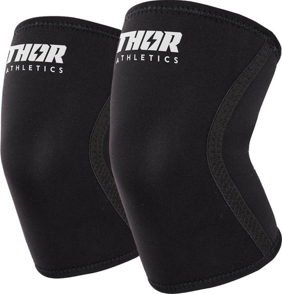 Thor Athletics Knee Sleeves - Kniebrace - Knee Sleeves Powerlifting - 7mm - Zwart - Maat (XXXL)