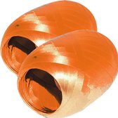 2x Inpaklint Krullint Decoratielint Cadeaulint Sierlint - Oranje - 20m x 5mm