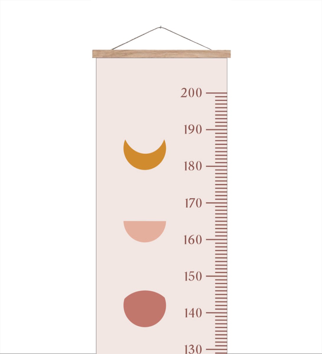 Toile toise de croissance avec lattes de bois - Toise de