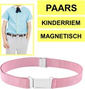 Fako Fashion® - Kinderriem Elastisch Magnetisch - Elastische Riem Voor Kinderen - Rekbare Riem - Broekriem - Stretch Riem - Roze