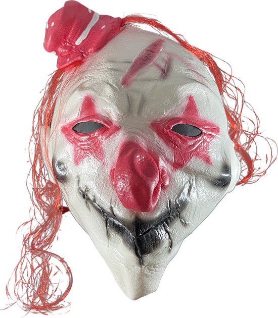 Fjesta Horror Clown Masker - Halloween Masker - Halloween Kostuum - Wit - Rood - Latex - One Size