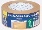 TCX papieren verpakkingstape - Bruin - 2 stuks - 50m x 50mm - Vepakken - Inpakken - Plakken - Papier - Recyclebaar